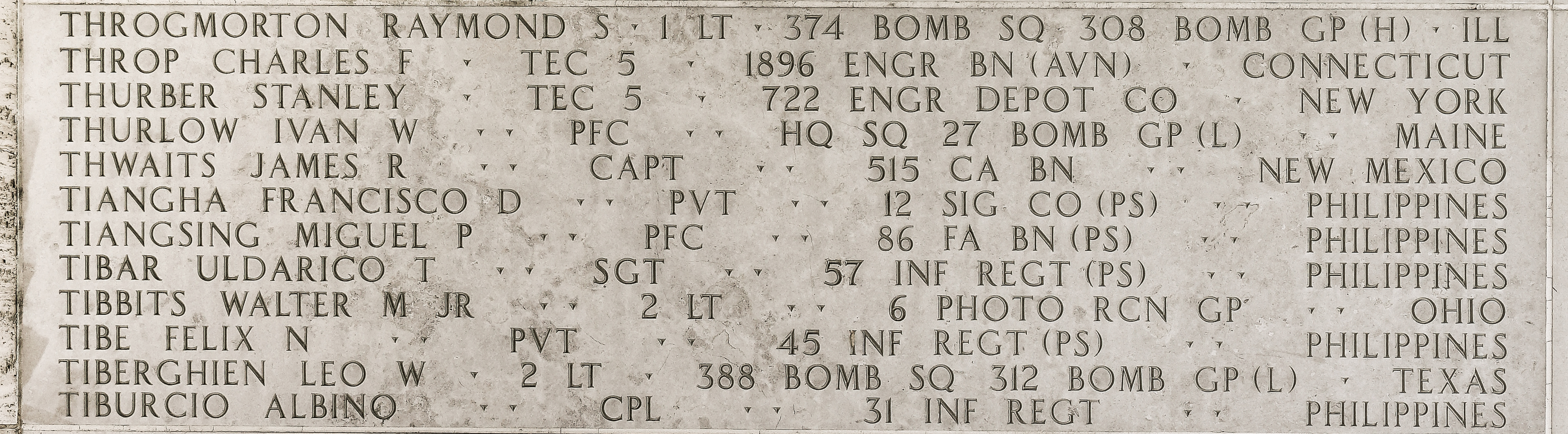 Raymond S. Throgmorton, First Lieutenant